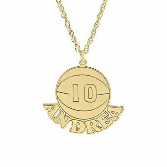 Personalized Name And Number Basketball Pendant In Sterling Silver Personalized Name And Number Basketball Pendant In Sterling Silver With 14k Gold Plate 8 Letters 2 Digits Sports Numbers Jewelry