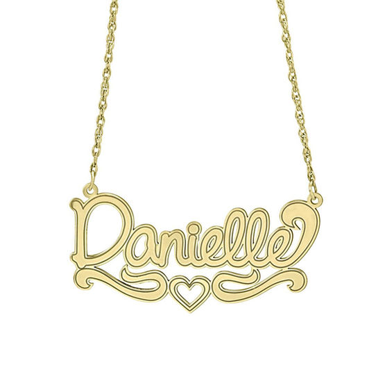 Script Name Necklace in Sterling Silver with 14K Gold Plate (8 Letters