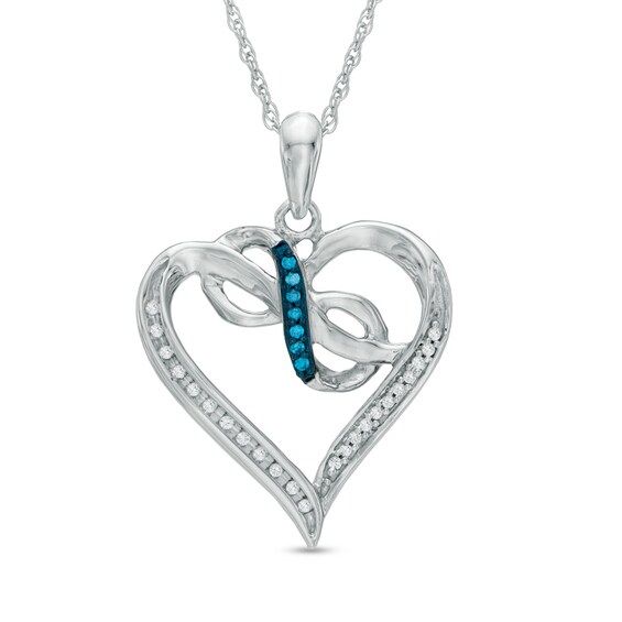 1 10 Ct T W Enhanced Blue And White Diamond Heart With Infinity Pendant In Sterling Silver Exclusives Collections Zales - Enhanced Blue And White Diamond Accent Swirl Heart Pendant In Sterling Silver 1 10 Ct T W Enhanced Blue And White Diamond Heart With Infinity Pendant In Sterling Silver Exclusives Collections Zales - Enhanced Blue And White Diamond Accent Swirl Heart Pendant In Sterling Silver