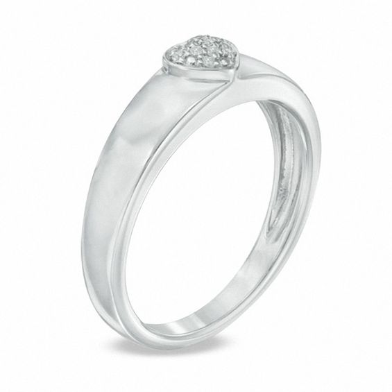 Diamond Accent Heart Cluster Promise Ring in Sterling Silver Promise