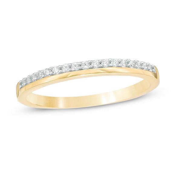 Diamond Wedding Band in 10K Yellow Gold Size-3.5 1/8 cttw, G-H,I2-I3