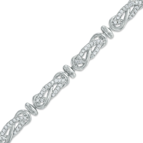 1 CT. T.W. Diamond Infinity Link Bracelet in 10K White Gold View All