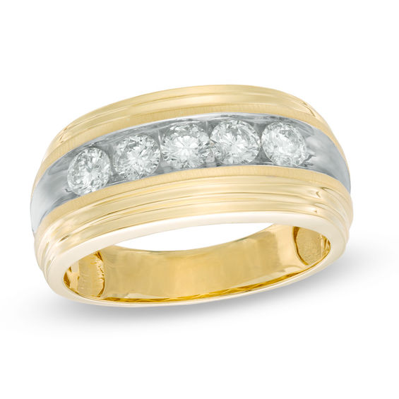 Men's 1 CT. T.W. Diamond Wedding Band in 14K Gold Wedding Bands