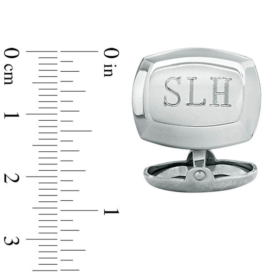 Men's BevelEdge Cuff Links in Stainless Steel (3 Initials
