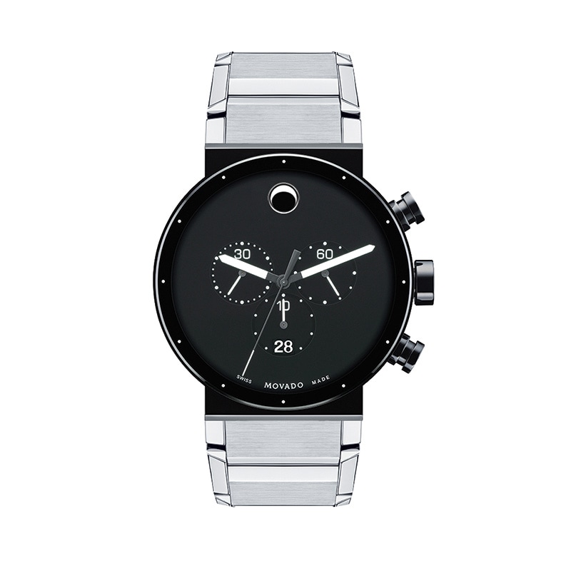 Men's Movado Sapphire Synergy Chronograph Watch with Black Dial (Model: 606800)