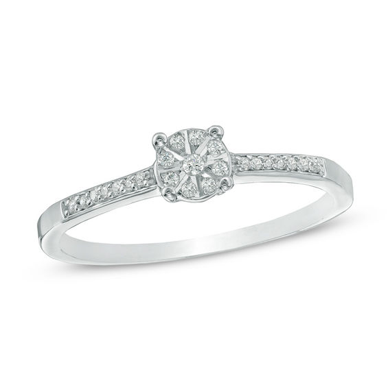 Diamond Accent Promise Ring in 10K White Gold Promise Rings Wedding