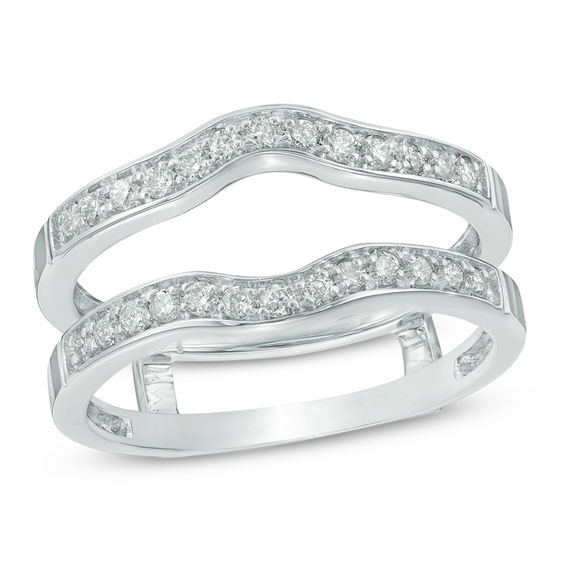 1/4 CT. T.W. Diamond Contour Enhancer in 14K White Gold Wedding Bands