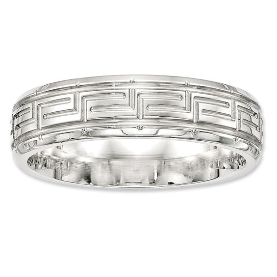 anniversary Tungsten Ring GREEK Key Ring wedding band tungsten carbide 18k gold meandros greek ring
