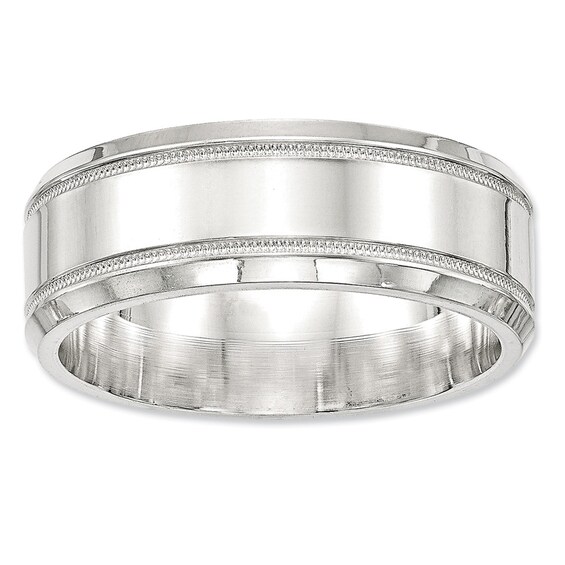 Sterling Silver 6mm Design Edge Band Ring Sterling Silver 6mm Design Edge Band Ring