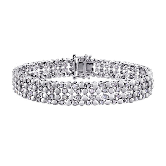 2 CT. T.W. Diamond MultiRow Pebble Bracelet in Sterling Silver View All Bracelets Bracelets