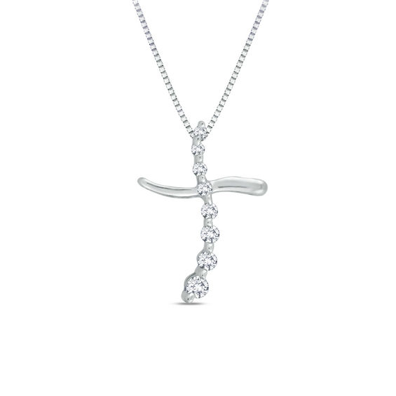 Zales 1 10 Ct Tw Diamond Cross Pendant In 10k White Gold O0abzi1chg Zales 1 10 Ct T W Diamond Cross Pendant In 10k White Gold