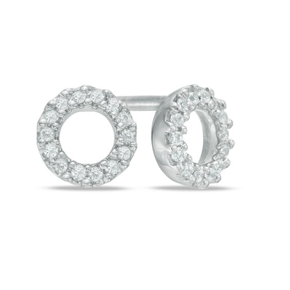 1/10 CT. T.W. Diamond Circle Stud Earrings in Sterling Silver Online