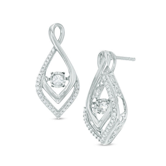 Unstoppable Love 1 4 Ct T W Diamond Infinity Style Drop Earrings T W Diamond Infinity Style Drop Earrings In