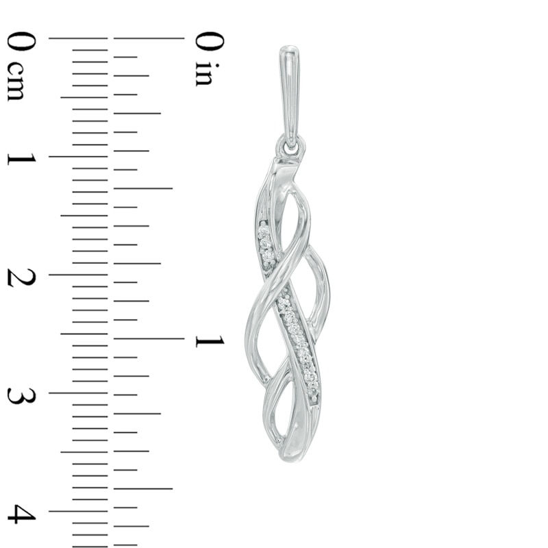 1/10 CT. T.W. Diamond Loose Braid Drop Earrings in Sterling Silver