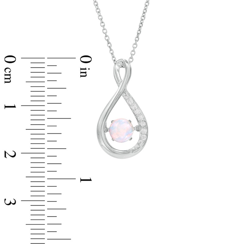 4.5mm Lab-Created Opal and White Sapphire Infinity Pendant in Sterling Silver