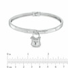 Thumbnail Image 1 of Forever Locking Love™ 1/20 CT. T.W. Diamond Padlock Charm Bangle in Sterling Silver