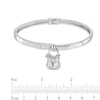 Thumbnail Image 2 of Forever Locking Love™ 1/20 CT. T.W. Diamond Padlock Charm Bangle in Sterling Silver