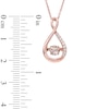 Thumbnail Image 1 of Morganite and Lab-Created White Sapphire Pendant in Sterling Silver and 14K Rose Gold Plate