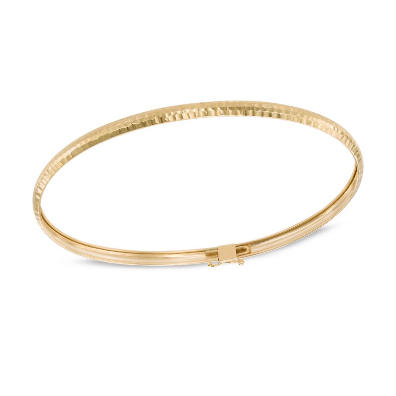 Main Image 1 of Diamond-Cut Bangle in 10K Gold - 7.5"