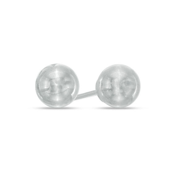6 0mm Ball Stud Earrings In 14k White Gold Save On Fashion Zales 6 0mm Ball Stud Earrings In 14k White Gold
