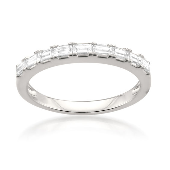 1/2 CT. T.W. Baguette Diamond Anniversary Band in 14K White Gold