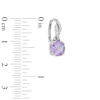 Thumbnail Image 1 of 7.0mm Rose de France Amethyst and White Topaz Drop Earrings in Sterling Silver