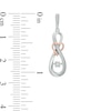 Thumbnail Image 1 of Diamond Accent Infinity Heart Drop Earrings in Sterling Silver and 10K Rose Gold