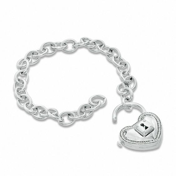 Forever Locking Love™ 1/10 CT. T.W. Diamond HeartShaped Lock Charm