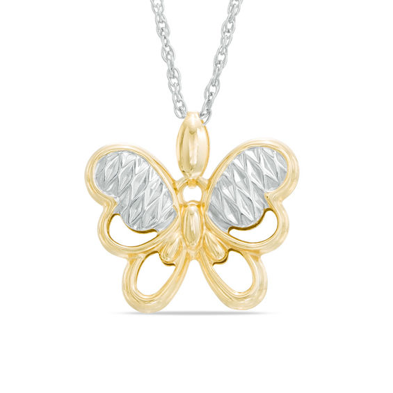 DiamondCut Butterfly Pendant in 10K TwoTone Gold Online Exclusives