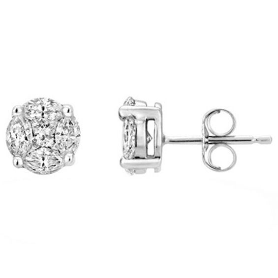Adorne Collection 1 2 Ct T W Composite Diamond Stud Earrings In Adorne Collection 1 2 Ct T W Composite Diamond Stud Earrings In 14k White Gold