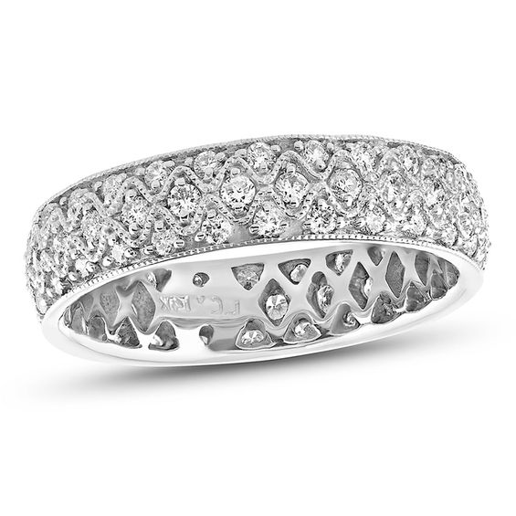 1 CT. T.W. Diamond VintageStyle Eternity Band in 14K White Gold (I/SI2