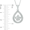 Thumbnail Image 1 of 1/10 CT. T.W. Diamond Teardrop Angel Pendant in Sterling Silver