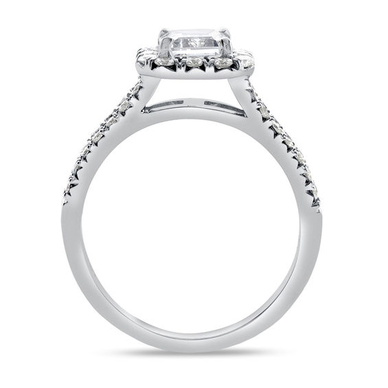 7/8 CT. T.W. Certified EmeraldCut Diamond Frame Split Shank Engagement