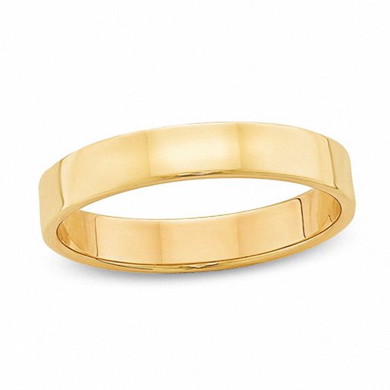 Men's 4.0mm Flat SquareEdged Wedding Band in 14K Gold Wedding Bands