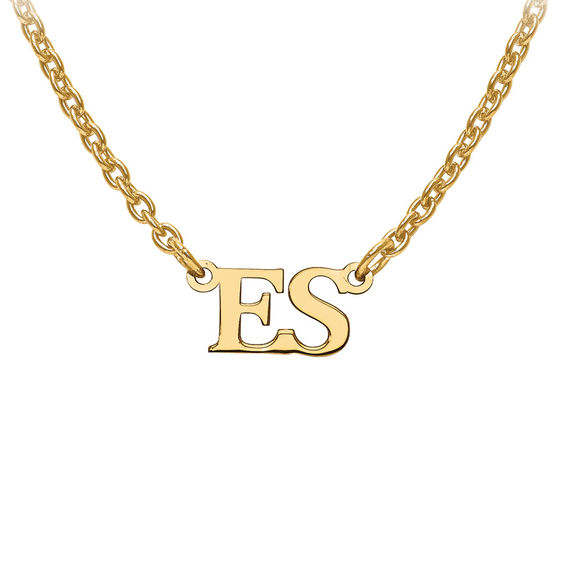 Initial Necklace in 10K Gold (2 Initials) Personalized Necklaces