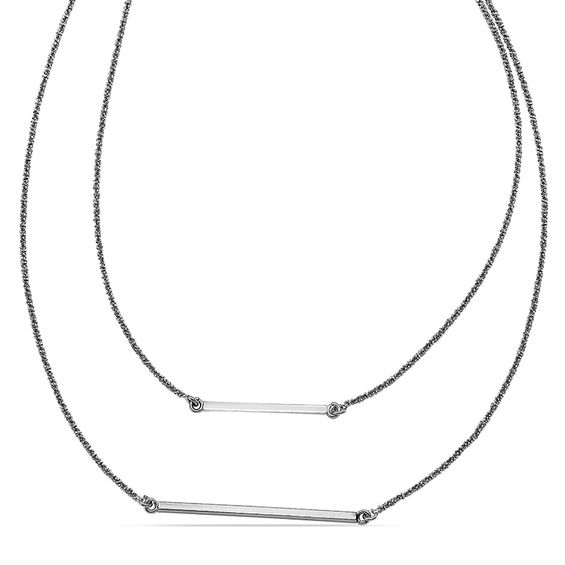 Double Strand Bar Necklace in Sterling Silver View All Necklaces