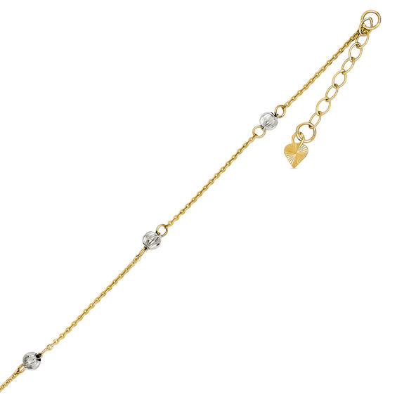 DiamondCut Bead Anklet in 14K TwoTone Gold 10" View All Bracelets