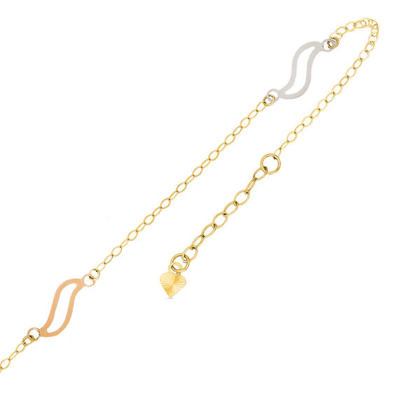 Flame Station Anklet in 14K TriTone Gold 10" View All Bracelets