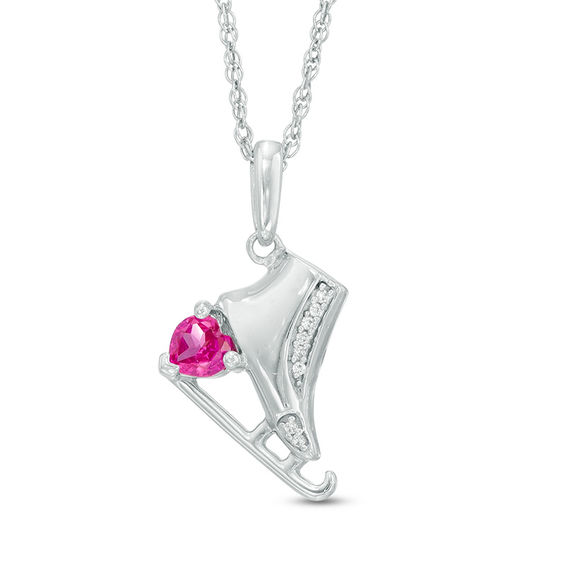Diamond Accent Ice Skate Pendant 