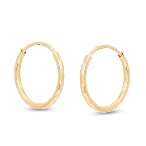 1.0 x 10mm Hoop Earrings in 14K Gold Online Exclusives Collections