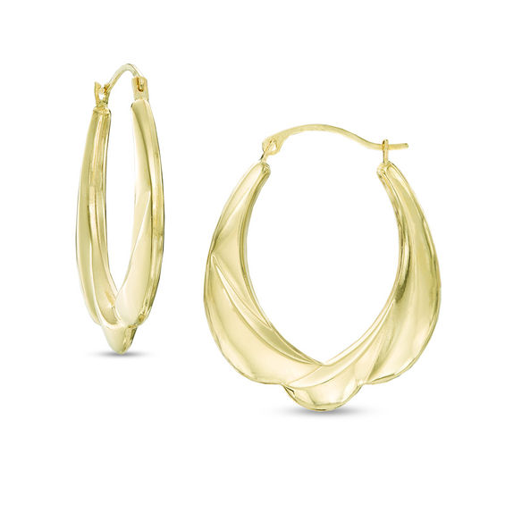 Swirl Hoop Earrings in 14K Gold Online Exclusives Collections Zales