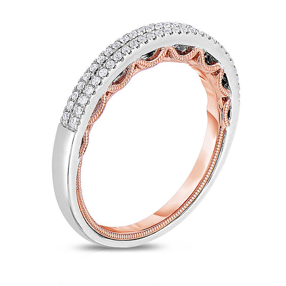 1/6 CT. T.W. Diamond Two Row VintageStyle Anniversary Band in 14K Two