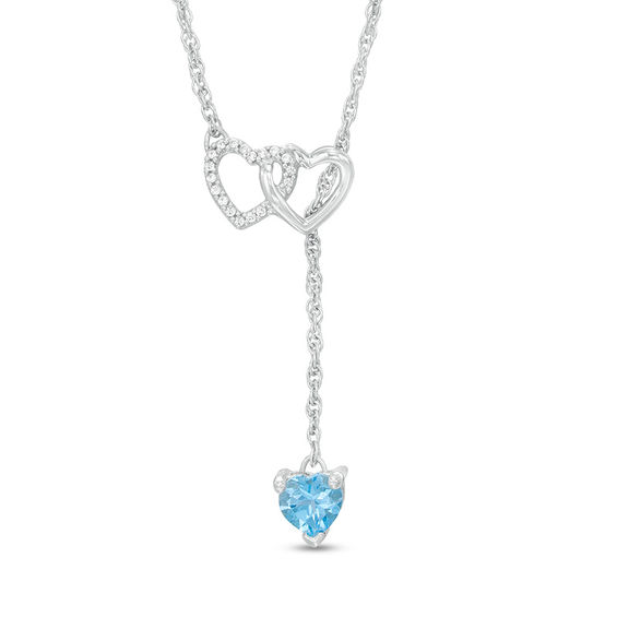Zales Blue Diamond Heart Necklace Zales Blue Diamond Heart Necklace