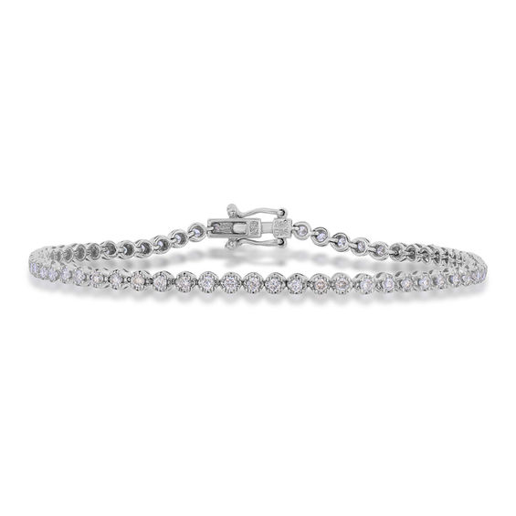 1 carat white gold tennis bracelet