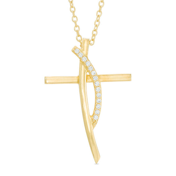 Diamond Accent Cross Pendant in 14K Gold Diamond Necklaces Necklaces Zales