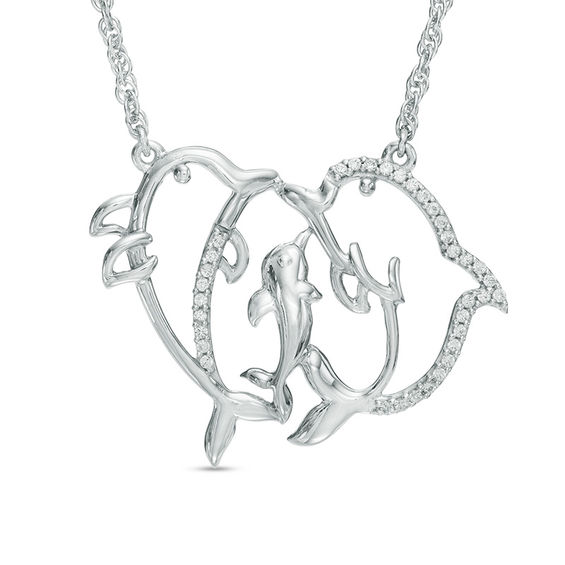 1/10 CT. T.W. Diamond Dolphin Family 