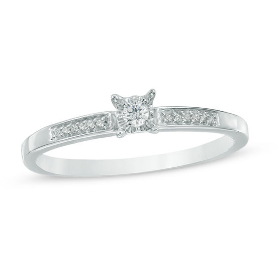 Diamond Accent Promise Ring in 10K White Gold Promise Rings Wedding Zales