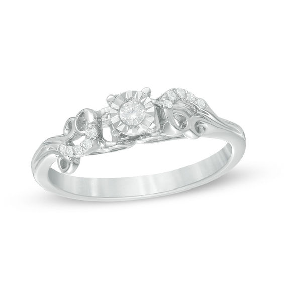 1/10 CT. T.W. Diamond Promise Ring in Sterling Silver Promise Rings