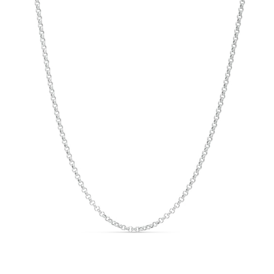 14k White Gold Round Cable ROLO Link Pendant Chain/Necklace 30" 2.3mm 4.3 grams