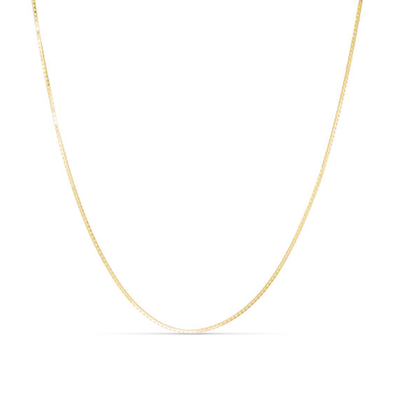 Ladies' 0.85mm Box Chain Necklace in 14K Gold 30" Chain Necklaces